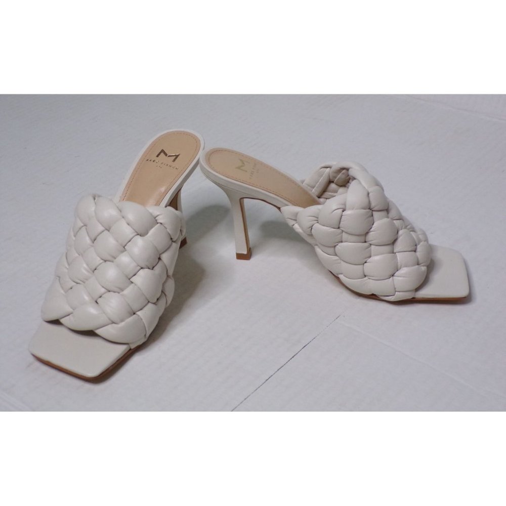 🆕 MARC FISHER Dakina Woven Slides Sandals Shoes Ivory 7 - Picture 7 of 14